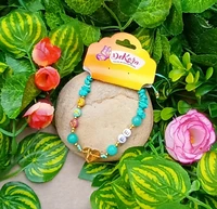 Pulsera de la Fe en Piedra Natural y Dije en Acero